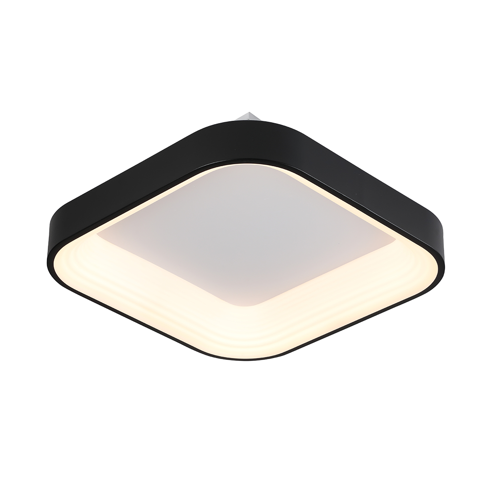 PLAFON LED 45CM 24W 3000K  CUADRADO NEGRO